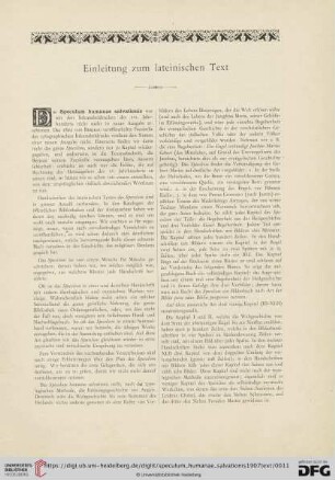 Einleitung zum lateinischen Text