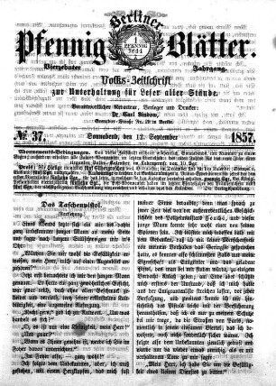 No. 37, Sonnabend, den 12. September