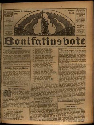 Erste Ausgabe vom Sonntag, den 21. September 1924.