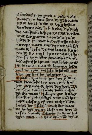 Gebet vor der Litanei für Notfälle zu sprechen. Mydden in dem leuen syn wij yn deme dode wen soke wy vor eynen hulper [...]