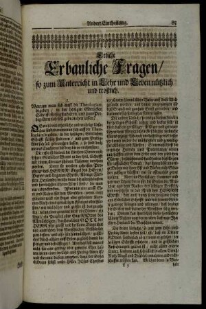 Etliche Erbauliche Fragen/ so zum Unterricht in Lehr und Leben nützlich und tröstlich.