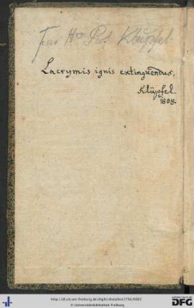 Eintrag von Engelbert Klüpfel.