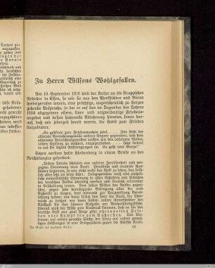 Zu Herrn Wilsons Wohlgefallen