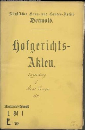 Eggerding, Johann, Amtmann zu Billinghausen gegen Stadt Lemgo - Hudeberechtigung
