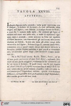 Tavola XXVIII: Apoteosi