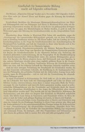 Gesellschaft für humanistische Bildung macht auf folgendes aufmerksam