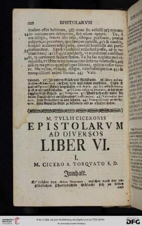 Liber VI: Ad diversos
