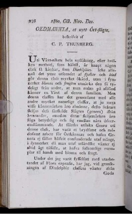 Oedmannia, et nytt Ört-slägte.