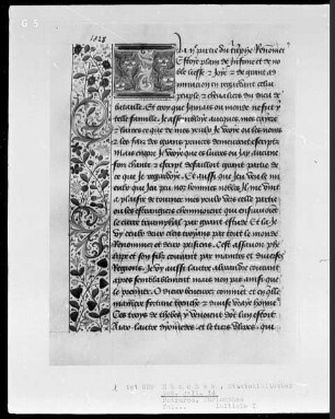 Triomphes des Petrarca — Initiale I und Teilbordüre