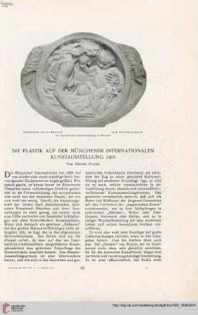 21: Die Plastik auf der Münchener Internationalen Kunstausstellung 1905
