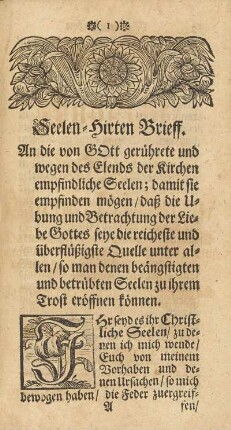 Seelen-Hirten Brieff.