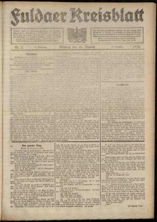 Ausgabe vom Montag, den 15. Januar 1912.