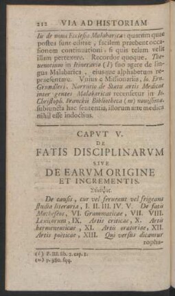 Caput V. De Fatis Disciplinarum Sive De Earum Origine Et Incrementis