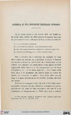 42: Scoperta di una iscrizione imperiale onoraria