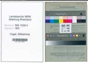 Entnazifizierung Wilhelmine Vogel , geb. 01.04.1897 (Oberpflegerin)