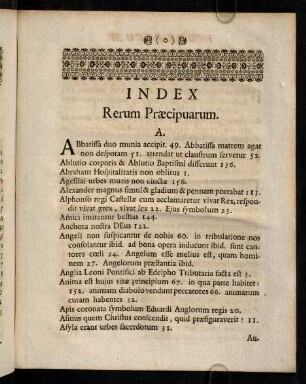 Index Rerum Praecipuarum