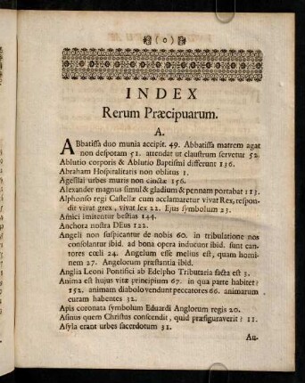 Index Rerum Praecipuarum