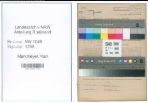 Entnazifizierung Karl Markmeyer , geb. 08.09.1898 (Obermeister)