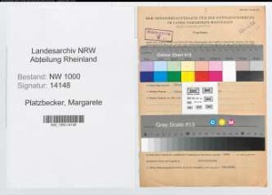 Entnazifizierung Margarete Platzbecker, geb. 30.11.1921 (Postsekretaerin)