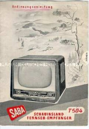 Bedienungsanleitung zum Fernseher SABA "SCHAUINSLAND"