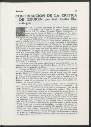 Contribución de la critíca de Eguren