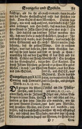 85-95, Evangelium am XXIII. Sonntag nach Trinitatis; ...