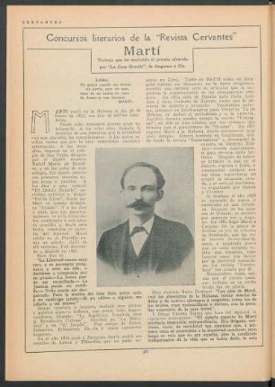 Concursos literarios de la "Revista Cervantes" - Martí