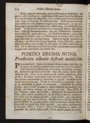 152-162, Positio Decima Nona. Praedicatio actualis destruit universale
