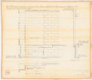 Reichsluftfahrtministerium, Berlin: Saalbau, Ehren-/Festsaal (Empore und Orgel): Außenansicht, Schnitt, Grundriss 1:50