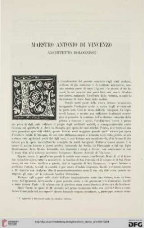 4: Maestro Antonio de Vincenzo : Architetto Bolognese