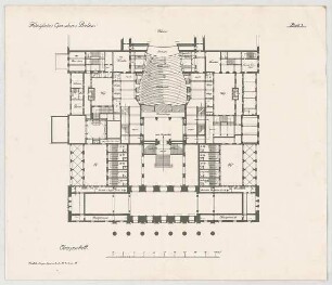 Thiersch, Friedrich von; Berlin, Königsplatz; Konzerthaus und Oper - Oberparkett (Grundriss)