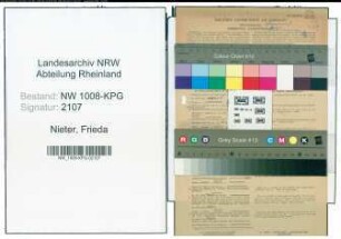 Entnazifizierung Frieda Nieter , geb. 13.03.1900 (Kassenangestellte)