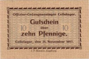 Lagergeld des Offizier-Gefangenenlagers Celle
