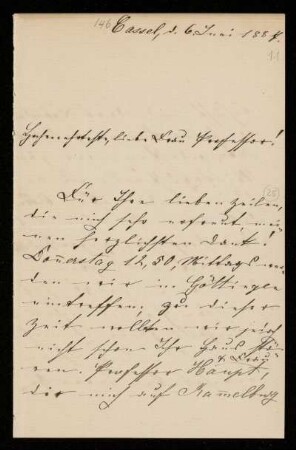 Nr. 11: Brief von Emma Grosscurth (später verheiratete Forkel) an Anna de Lagarde, Kassel, 6.6.1887