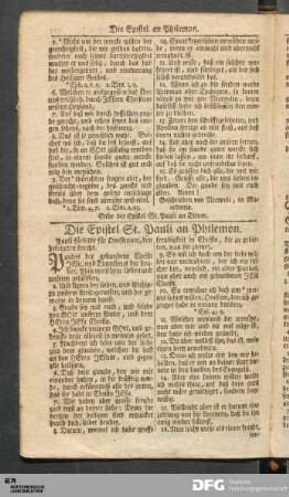 Die Epistel St. Pauli an Philemon.