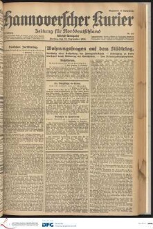 Hannoverscher Kurier : Hannoversches Tageblatt ; Morgenzeitung für Niedersachsen