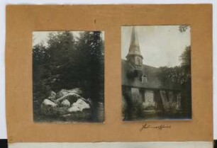 Hünengrab, Hademarschen. Kirche, Hademarschen: Ansichten (aus: Skizzen- und Fotoalbum 27)
