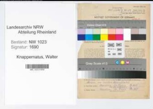 Entnazifizierung Walter Knappernatus , geb. 23.08.1901 (Justizsekretaer)