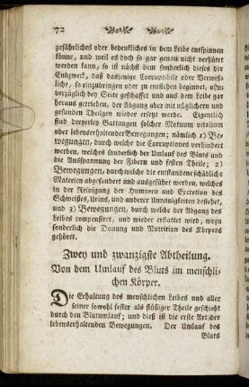 Zwey und zwanzigste Abtheilung.