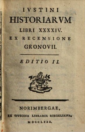 Ivstini Historiarvm Libri XXXXIV.