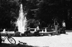Traunstein: Platz mit Brunnen
