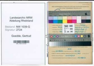Entnazifizierung Gertrud Goedde , geb. 22.03.1886 (Lehrerin)
