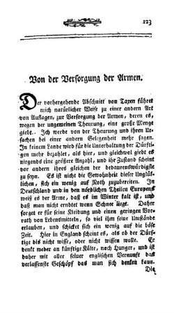 Von der Versorgung der Armen