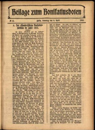 Zweite Ausgabe vom Sonntag, den 09. April 1905.