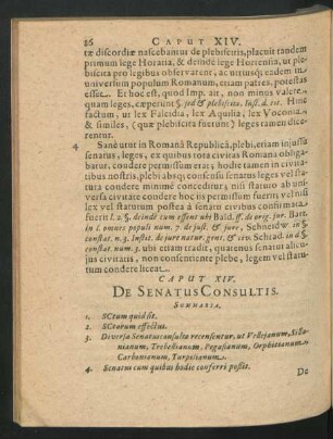 Caput XIV. De Senatus Consultis.