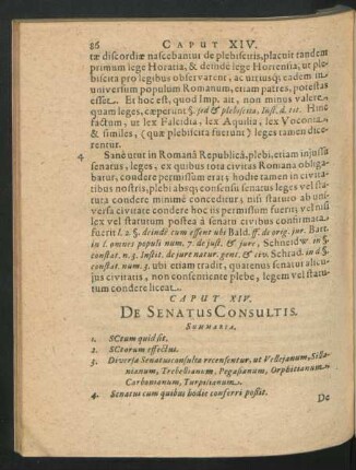 Caput XIV. De Senatus Consultis.
