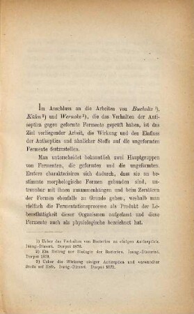 Ueber die Wirkung der Antiseptica auf ungeformte Fermente : Inaugural-Dissertation