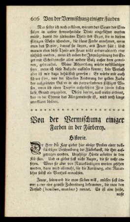 Von der Vermischung einiger Farben in der Färberey