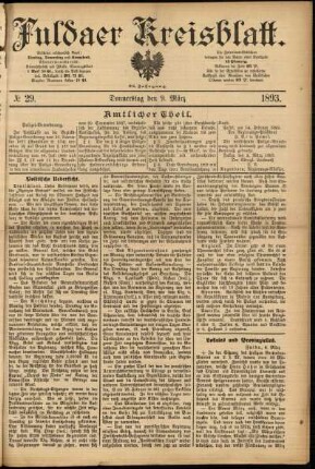 Ausgabe vom Donnerstag, den 09. März 1893.