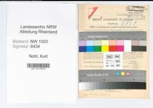 Entnazifizierung Kurt Nohl , geb. 20.02.1910 (Stadtinspektor)